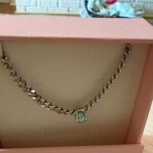 Elegant Silver Chain Bracelet with Turquoise Pearl